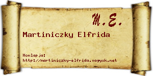 Martiniczky Elfrida névjegykártya